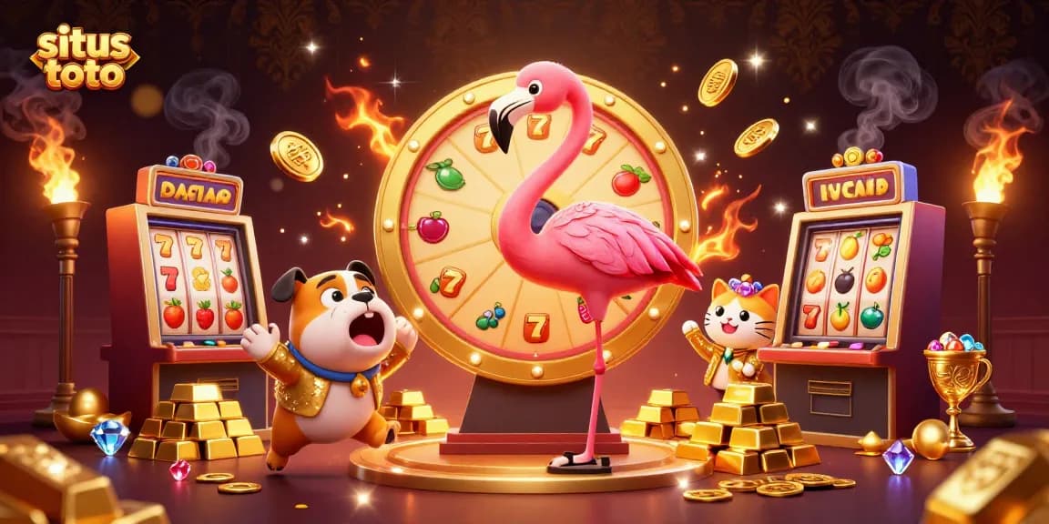 Spin to win with situs toto on an exciting game show featuring vibrant casino elements.