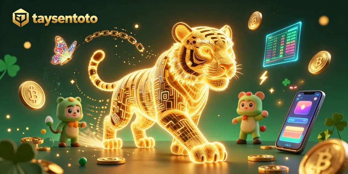 Taysentoto memancarkan pengalaman bermain kasino digital dengan harimau emas dan elemen crypto lainnya.