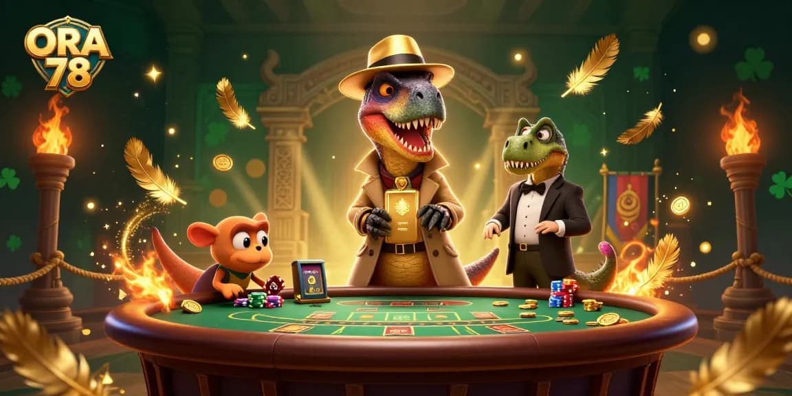 ORA 78 menawarkan permainan seru dengan karakter dino di meja blackjack yang menarik.