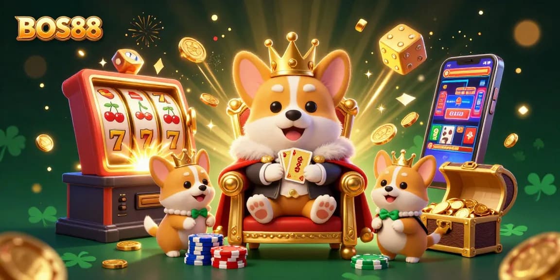 Bermain di BOS88 dengan corgi kerajaan dan slot yang memukau, penuh keberuntungan dan keceriaan.