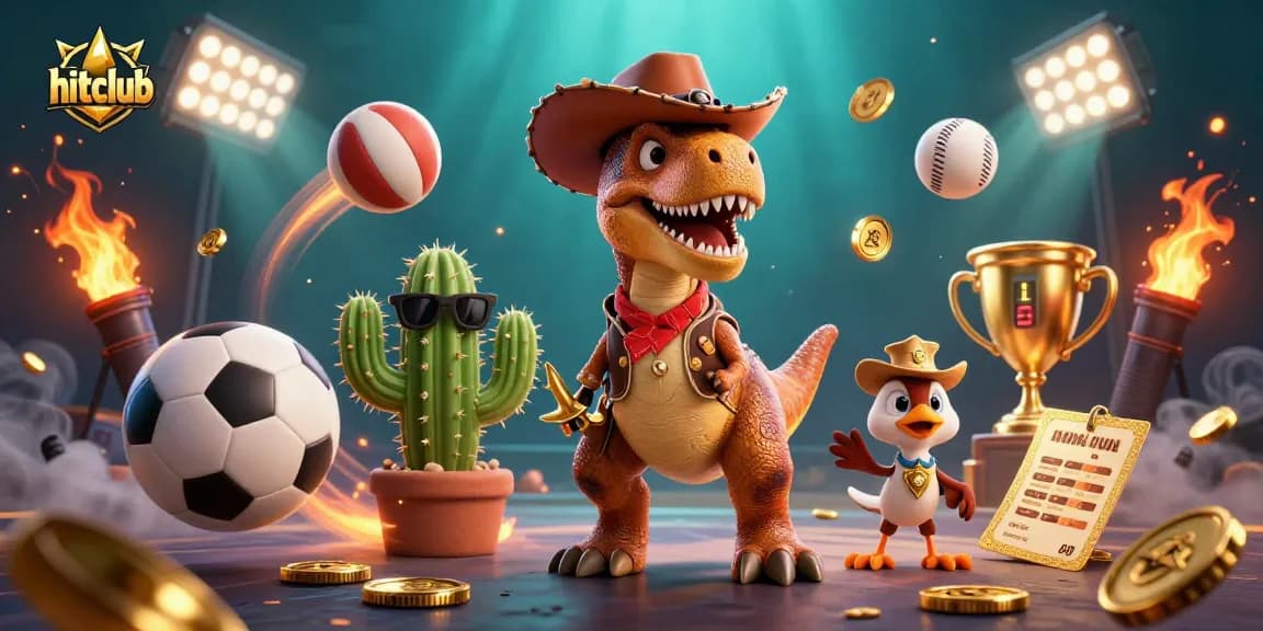 Experience hitclub in this vibrant 3D illustration showcasing intense sports betting action.