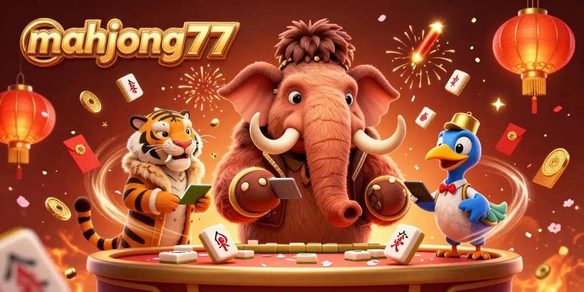 Experience mahjong777 excitement with a vibrant casino scene featuring unique characters and festive elements.