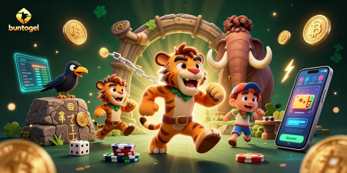 Experience thrilling fun at BUNTOGEL's online casino filled with vibrant game elements and lively characters.