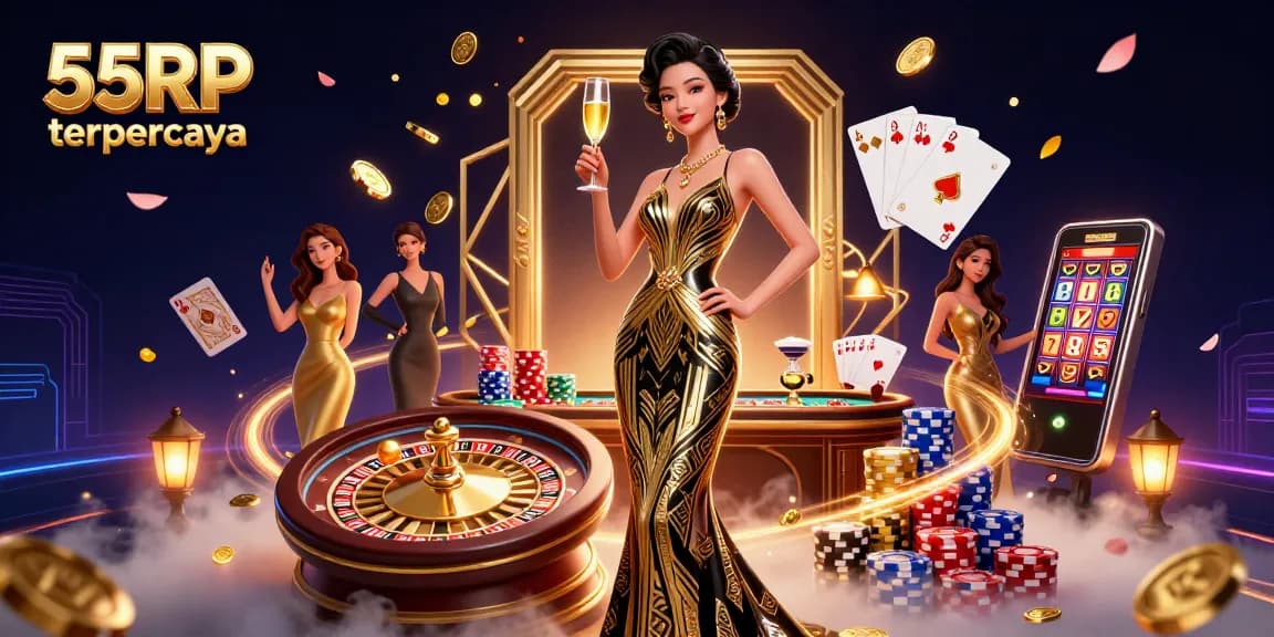 Experience the thrilling world of online gambling with 55RP terpercaya's vibrant casino atmosphere.