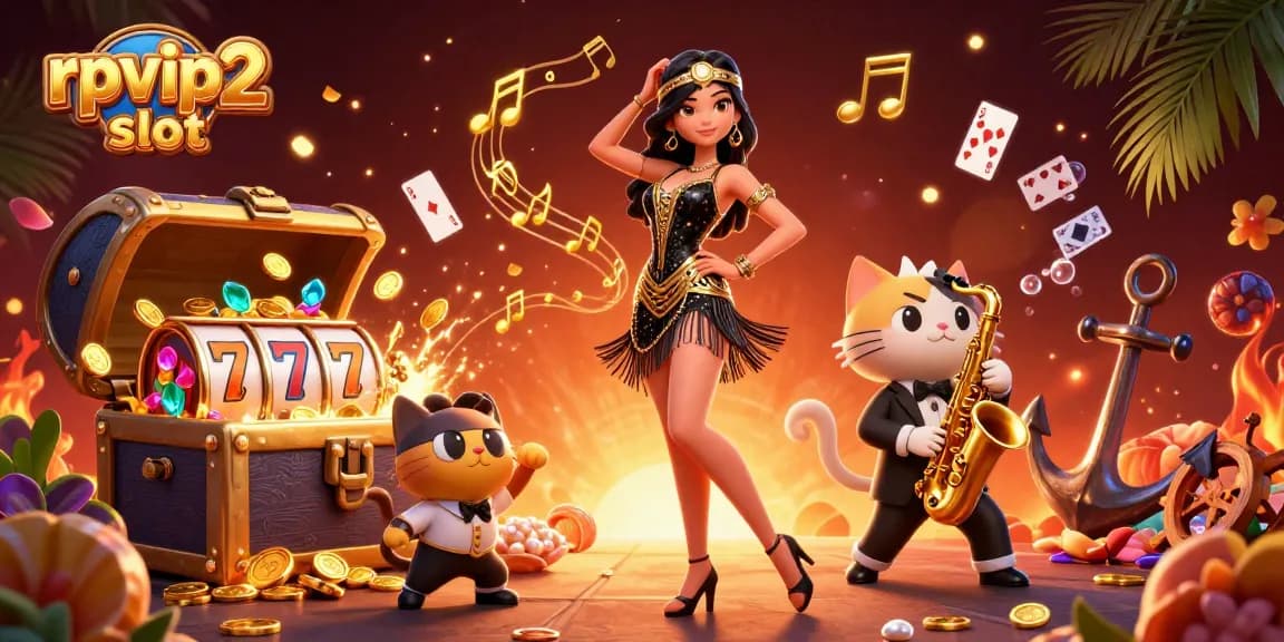 Play slots and win big with RPVIP2 bonus slot experience featuring vibrant 3D illustrations.