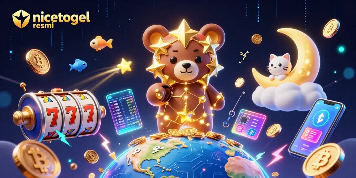 Experience thrilling slots at nicetogel resmi, with vibrant 3D imagery showcasing rich gameplay.