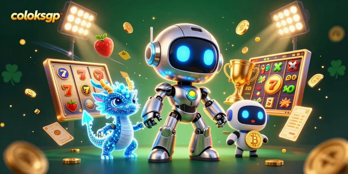 Coloksgp menghadirkan pengalaman bermain slot dengan slot reels dan simbol keberuntungan di dalam gambar.