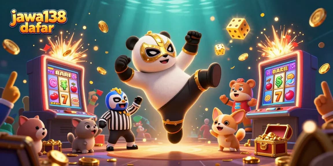 Engage with thrilling gameplay at jawa138 daftar, witnessing a vivid casino battle scene with vibrant characters.