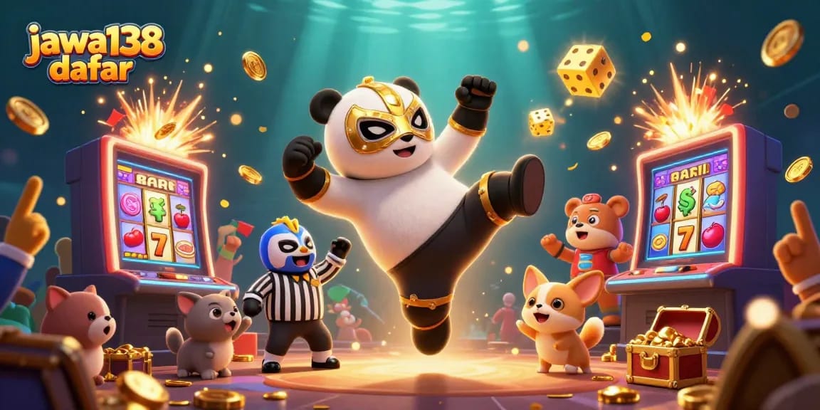 Engage with thrilling gameplay at jawa138 daftar, witnessing a vivid casino battle scene with vibrant characters.
