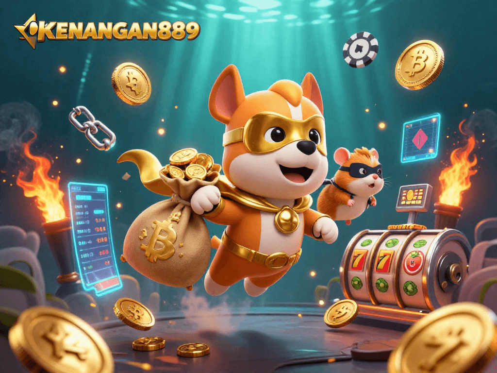 Experience KENANGAN889 with flying superhero characters, gold coins, and vibrant slot elements