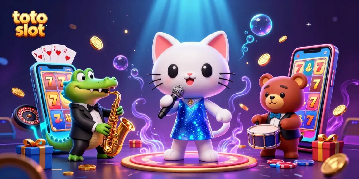 Memainkan toto slot di kasino digital dengan kucing penyanyi jazz dan teman-temannya.