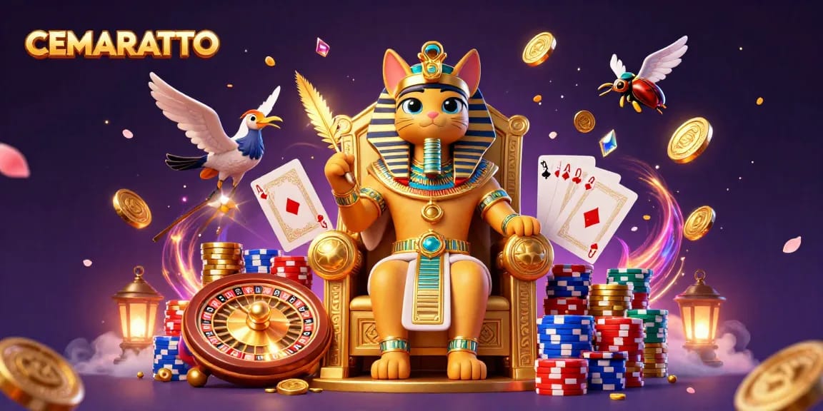 CEMARATOTO enhances your gaming experience with captivating visuals and dynamic casino elements.