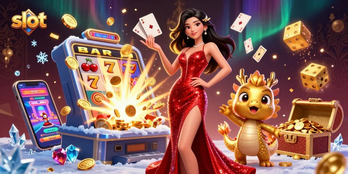 Spin the slot and win with our vibrant 3D depiction, showcasing exciting casino elements.