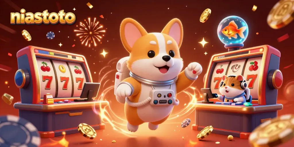 Slot pengalaman yang mengasyikkan di niastoto dengan astronaut corgi dan elemen judi lainnya.