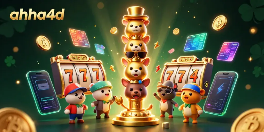 Menggandeng penggemar perjudian, ahha4d menghadirkan ilustrasi menawan dengan simbol slot dan desain modern.