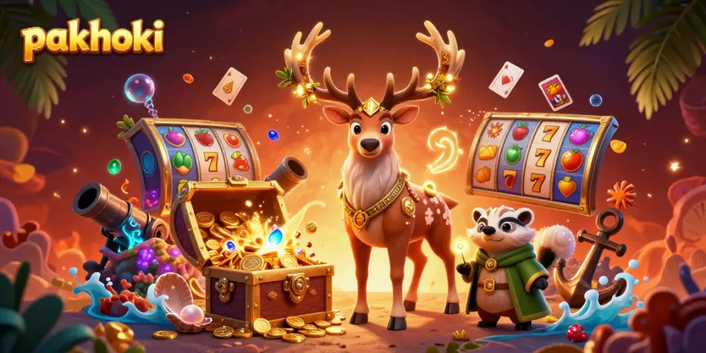 Menang di Pakhoki dengan slot dan jackpot, ilustrasi kasino menawan yang menggoda.