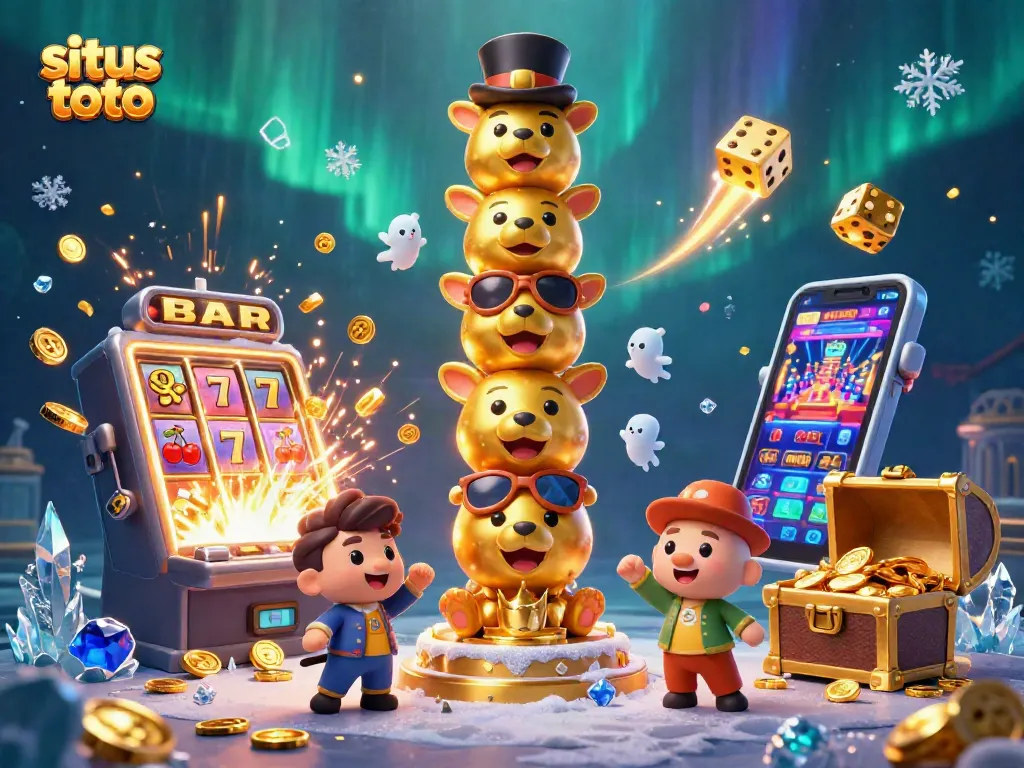Menangkan situs toto dengan simbol jackpot dan slot berkilau yang meriah