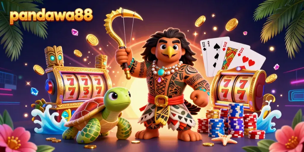 Menangkan jackpot di pandawa88 dengan karakter pemenang dan elemen kasino yang menarik.