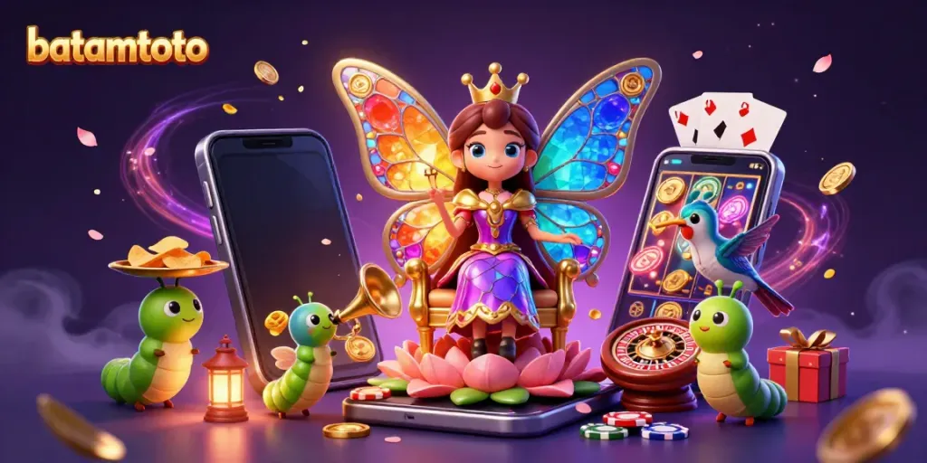 Engage with batamtoto's thrilling atmosphere featuring a butterfly queen, chip-bearing caterpillars, and dynamic game elements.