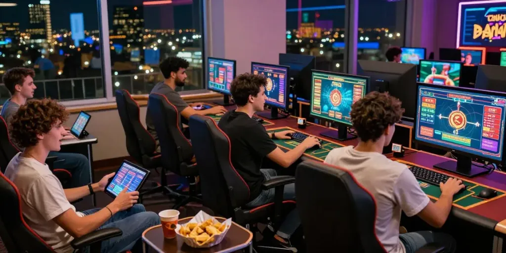 Exciting online gaming scene with players enjoying jebolwd alternatif in a vibrant setting.