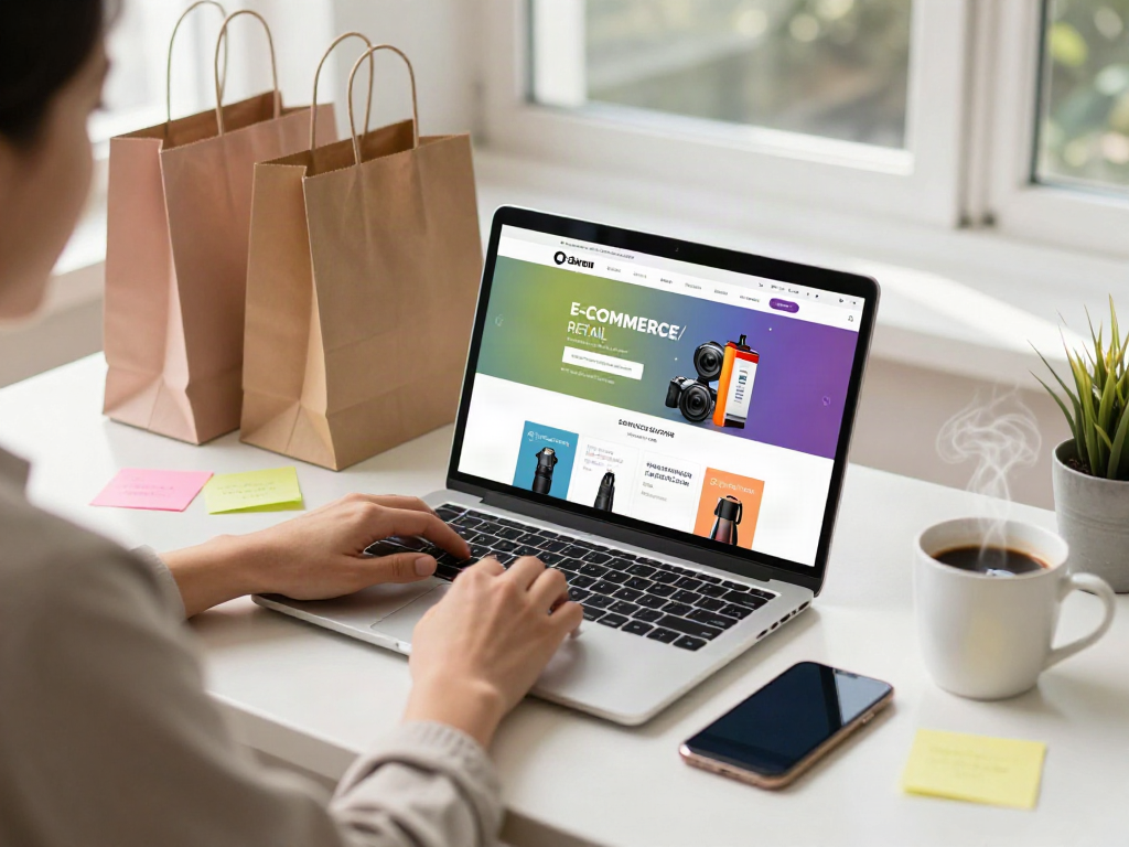 Shopping online for bro138 login amid a bright and cozy workspace, showcasing vibrant website engagement.