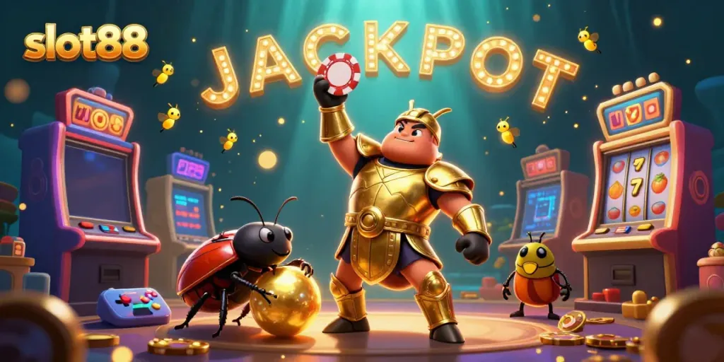 Slot88 menampilkan pengalaman permainan kasino dengan karakter unik dan elemen slot dengan semangat jackpot.
