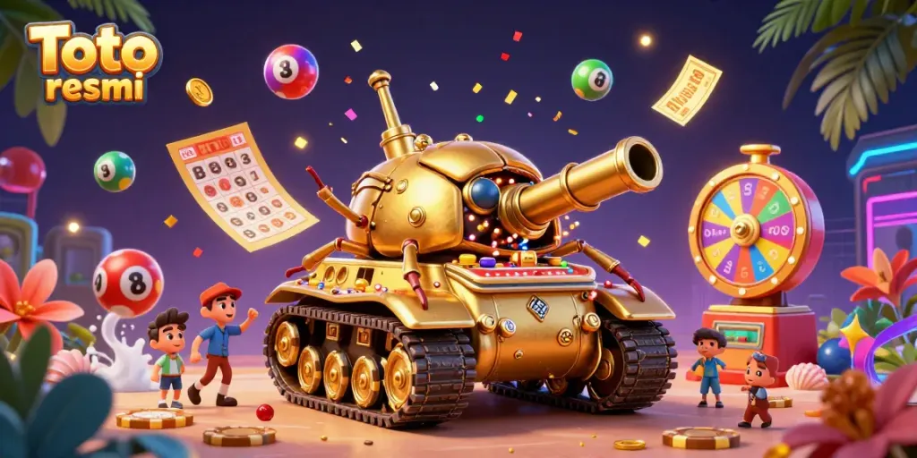 Experience the excitement of Toto resmi with an engaging casino illustrated scene featuring vibrant casino elements.