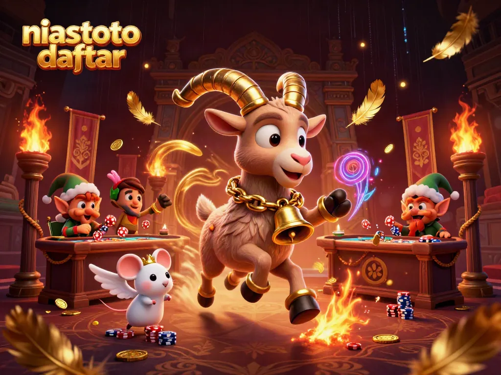 Gambaran kasino-horor yang menggabungkan niastoto daftar dengan semua elemen slot, dadu, dan keberuntungan.