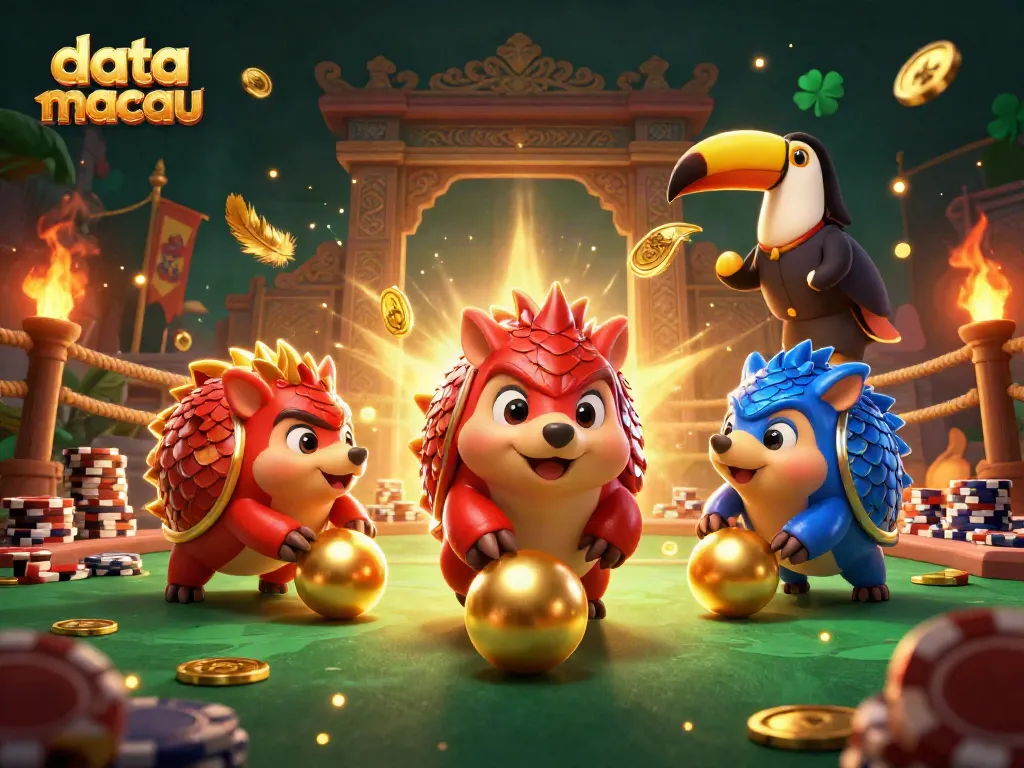 Visualisasi data macau menunjukkan pangolin bersaing, menggulingkan koin emas di arena judi.
