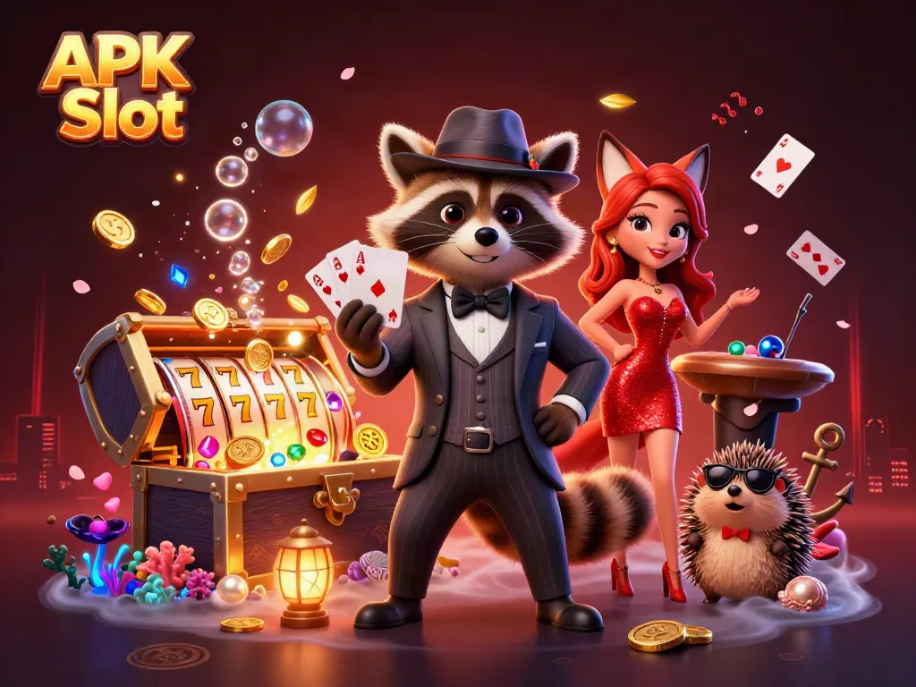 Engage with APK Slot by spinning reels under gold coins and treasure with charming characters.