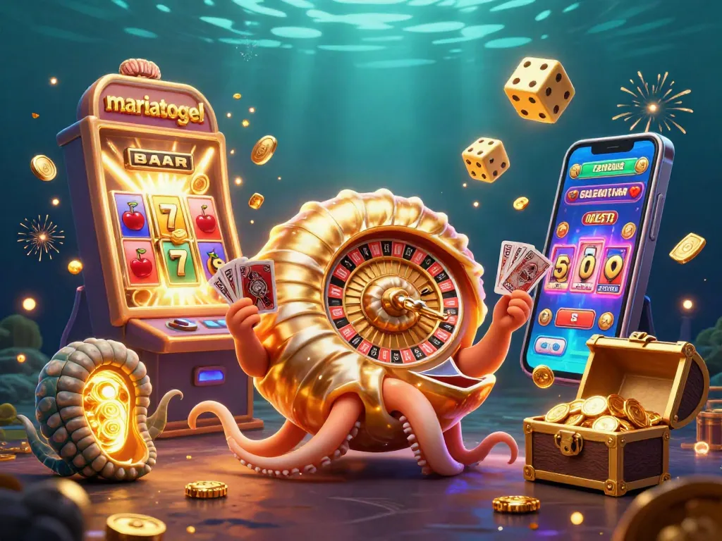 Experience thrilling action with mariatogel as a giant nautilus roulette wheel spins and reveals winning cards.