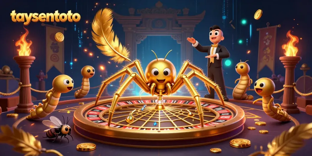Engage with taysentoto's thrilling roulette web as a golden spider spins winning bets