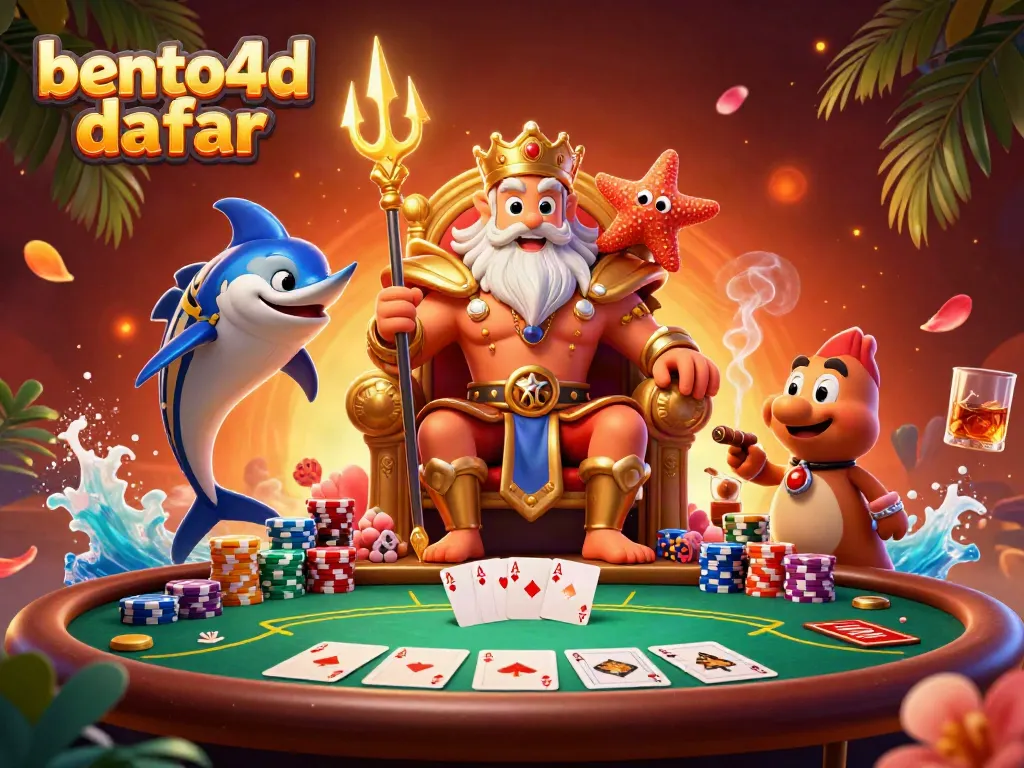 Engage in the action with bento4d daftar as Neptune presides over a dynamic poker scene.
