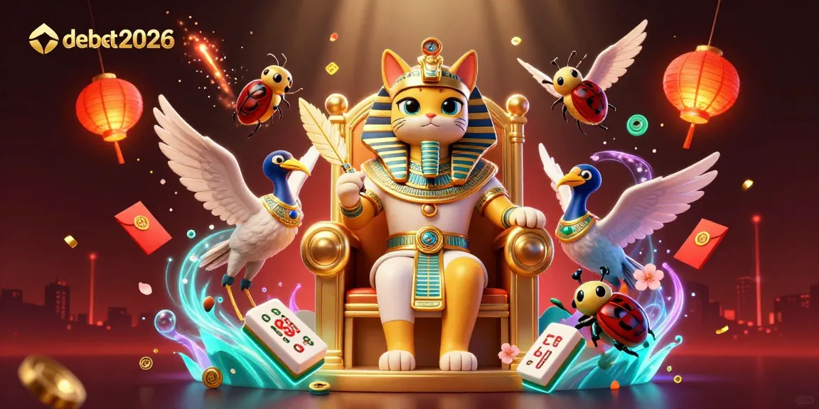 Engage in thrilling gameplay with debet2026, featuring a vibrant 3D Egyptian-themed casino scene.