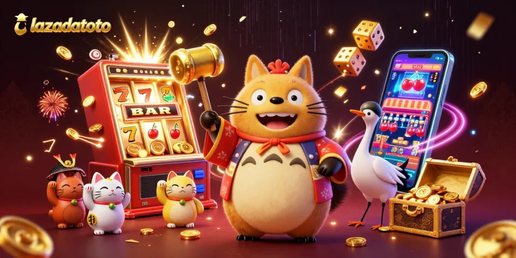 lazadatoto memberikan pengalaman bermain yang beruntung dengan kucing maneki-neko dan tokoh festival