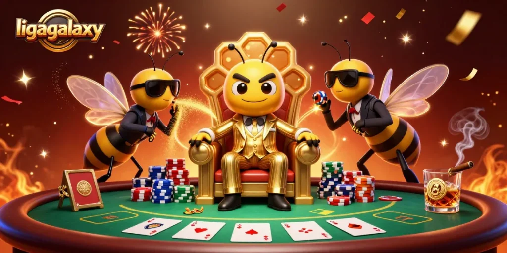 ligagalaxy menyajikan suasana kasino dengan boss lebah, poker, dan efek magis
