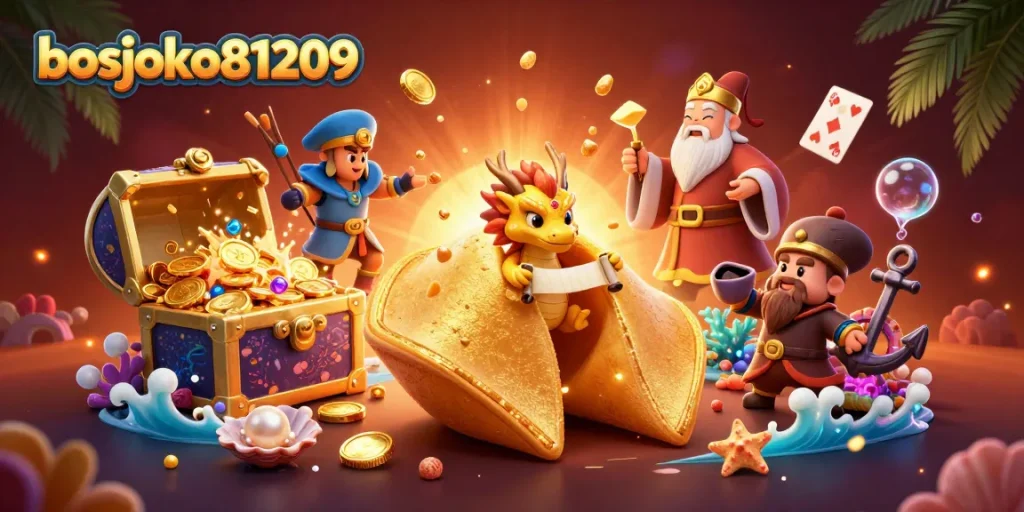 Menangkan jackpot dengan bosjoko81209, cookie keberuntungan raksasa yang diiringi naga pintar dan penjaga stik sumpit.