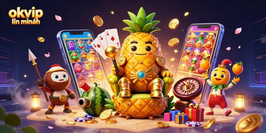 Engage with okvip liên minh for thrilling online gaming experience in a vibrant casino scene.