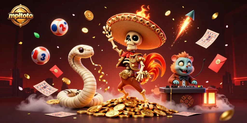 mpltoto mengumpulkan bola undian dan kartu bingo dengan semangat meriah dan visual menarik